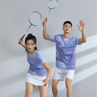 kupować Strój sportowy Strój treningowy badmintonowy damski i męski T-shirty z pełnymi odciskami online manufacture