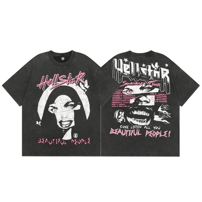 kupować Y2K Graficzna T-Shirt Vintage Oversized Tee Street Casual Acid Wash Top dla mężczyzn Kobiety online manufacture