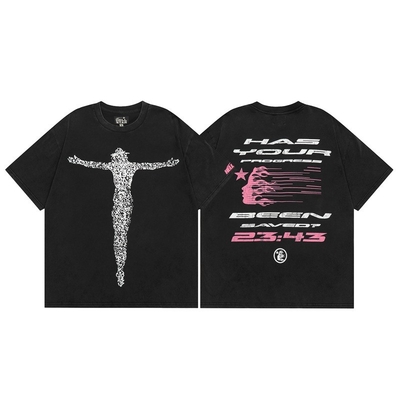 kupować T-shirt graficzny dla mężczyzn Unisex bawełniany T-shirt z dużymi rozmiarami Krótkie rękawy Vintage Street Casual T-shirt Tops online manufacture