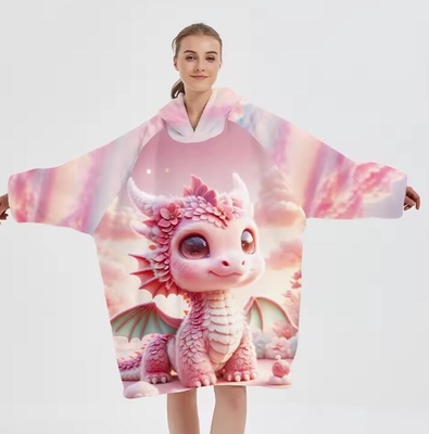Drukowanie pozycji na zamówienie Anime Wielkie futro Hoodie koce Wearable OEM