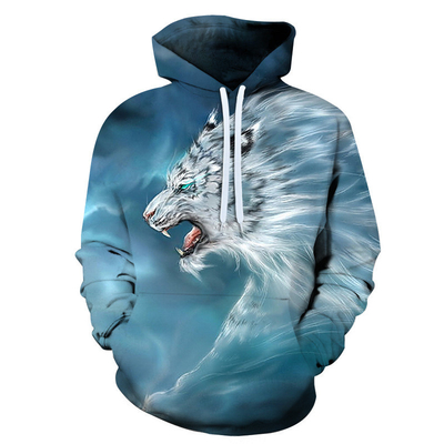 BSCI Anime Cosplay Kostumy Całkowicie sublimowane Hoodies Animal Print Oversized Hoodie