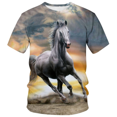 Mężczyźni Kobiety Konie T-shirty drukowane w 3D zwierzęce graficzne Casual Crew T-shirty z szyją