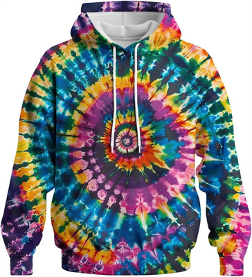 Kolorowa tęcza Drukowana bluzka z kapeluszem Krawaty Farbowane swetryki Moda Pullover graficzny dla mężczyzn Kobiety