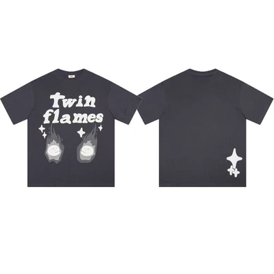 Graficzne wydrukowanie T-shirt Vintage Drop Shoulder Krótkie rękawy Casual Loose Tees Letnie ubrania